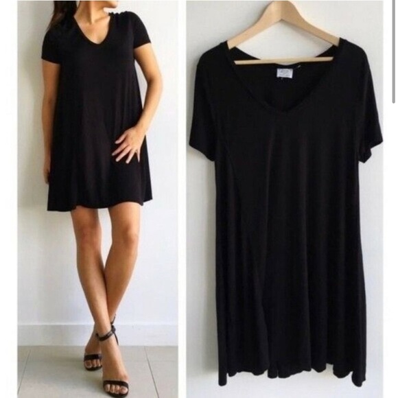 zara black t shirt dress ZARA BLACK DRESS